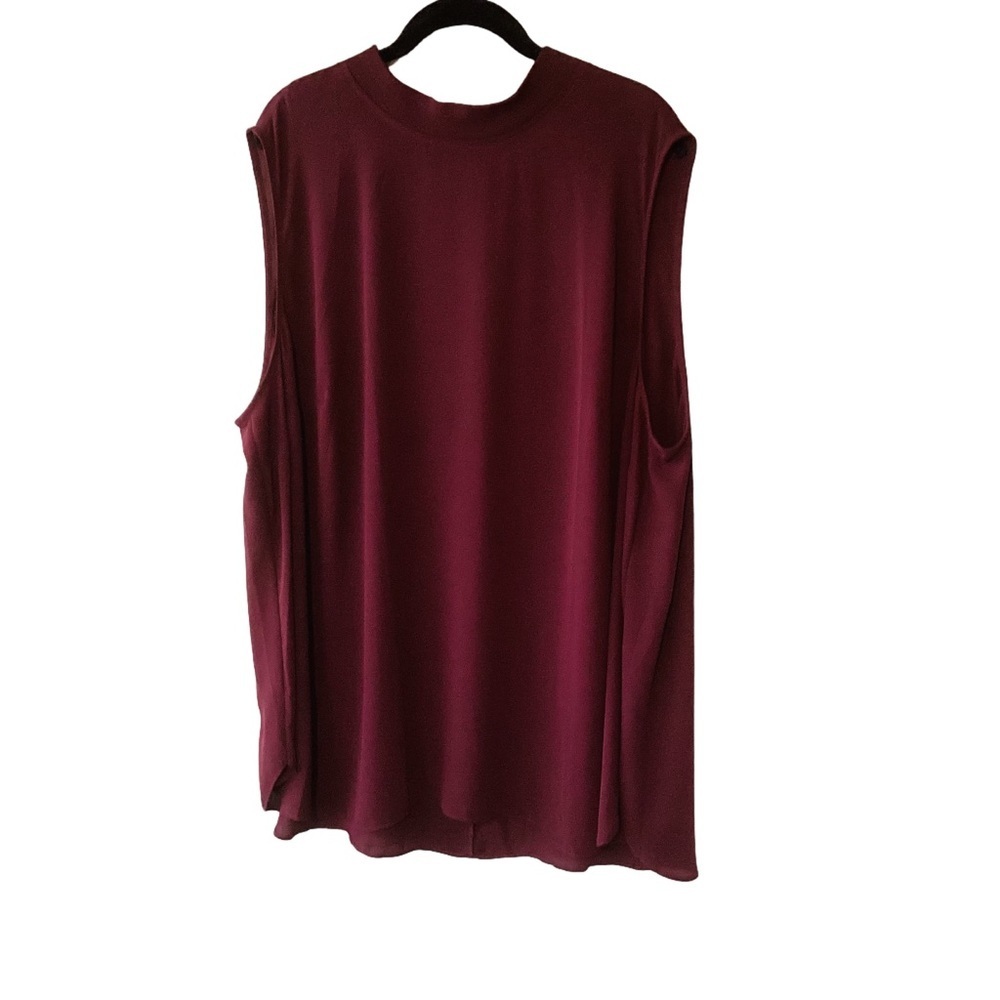 LOFT Plus Size Burgundy Sleeveless Tunic Top 26